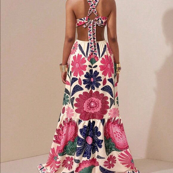 Hot Pink Boho Women's Dress - Picture 2 of 6